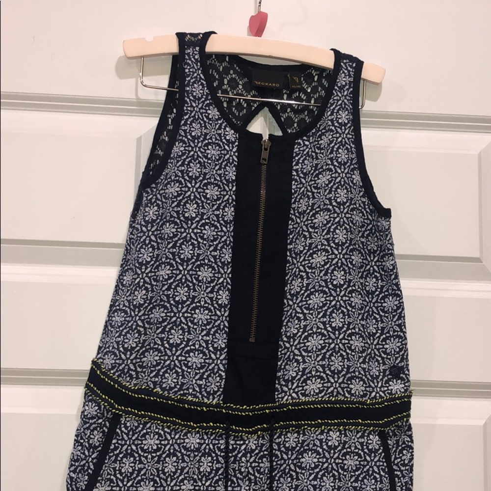 Girls Romper size 10 Navy blue with white